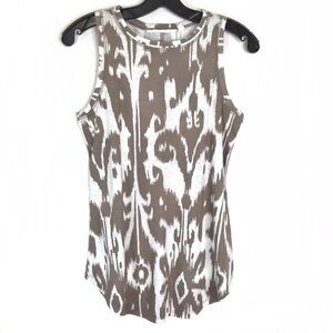 ATHLETA Brown White Ikat Tank Top SIZE XSMALL